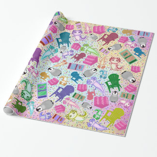 Axolotl Rosa Trappor Sång Wrapping Papper Presentpapper