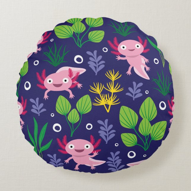 Axolotl Rund Kudde (Framsidan)
