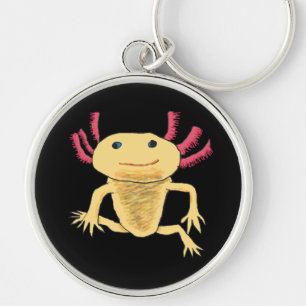Axolotl Rund Silverfärgad Nyckelring
