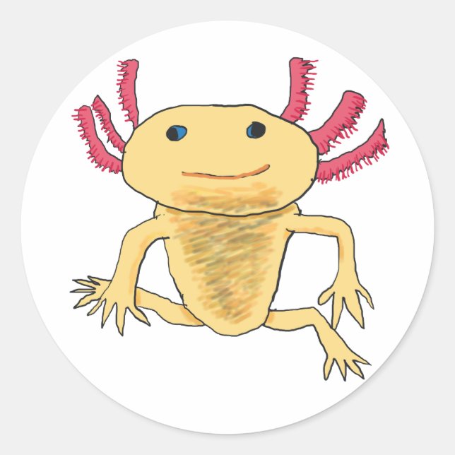 Axolotl Runt Klistermärke (Framsida)