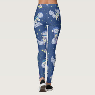 Axolotl Rymdman Mönster  Leggings