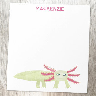 Axolotl Salamander Rolig Personlig Anpassad Namn Anteckningsblock