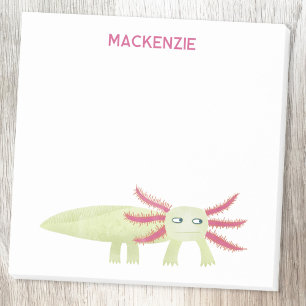 Axolotl Salamander Rolig Personlig Anpassad Namn Post-it Block
