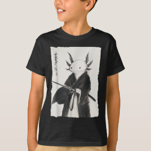 Axolotl Samurai Janpanese Vintage Warrior Art Anim T Shirt