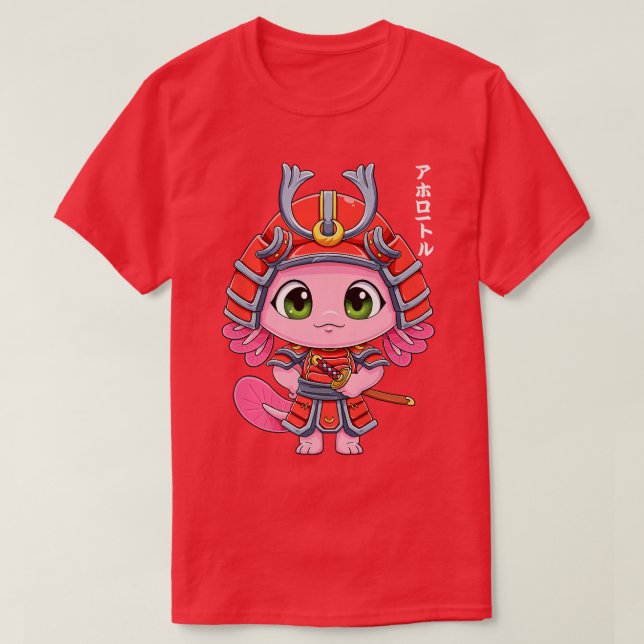 Axolotl Samurai Ronin Japanskt vandrande fiskdjur  T Shirt (Design framsida)