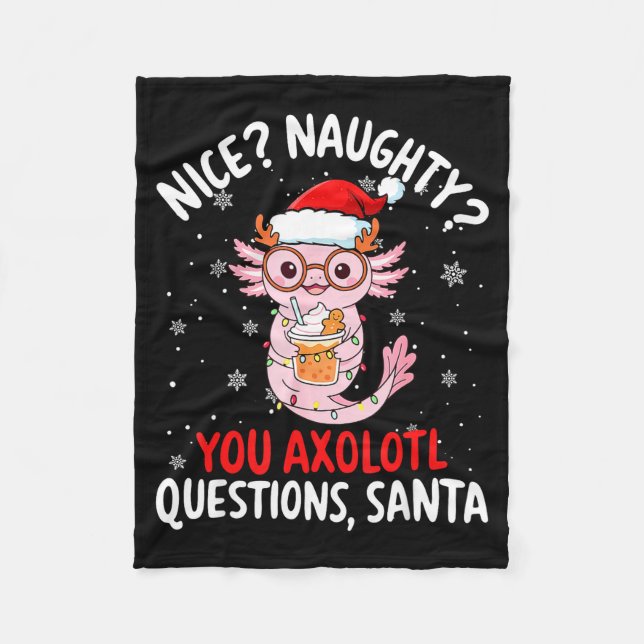 Axolotl Santa Hat Axolotl Questions Christmas Boys Fleecefilt (Framsidan)