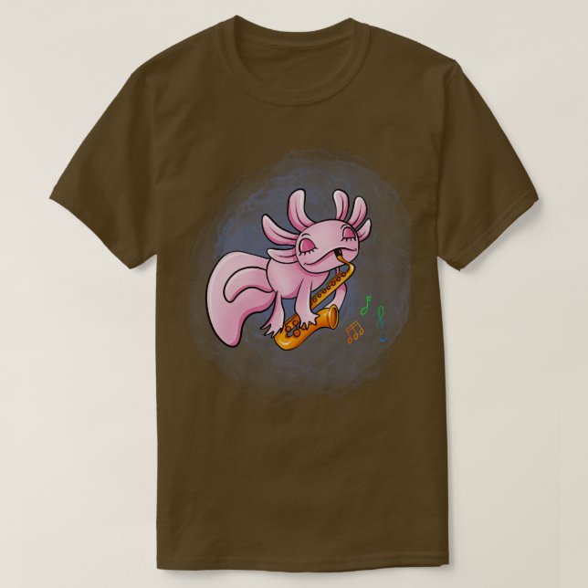 Axolotl Saxophone T Shirt (Design framsida)