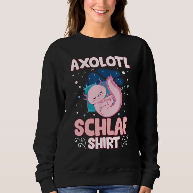 Axolotl Schlaf  Mexican Salamander Relaxolotl Slee T Shirt (Framsida)