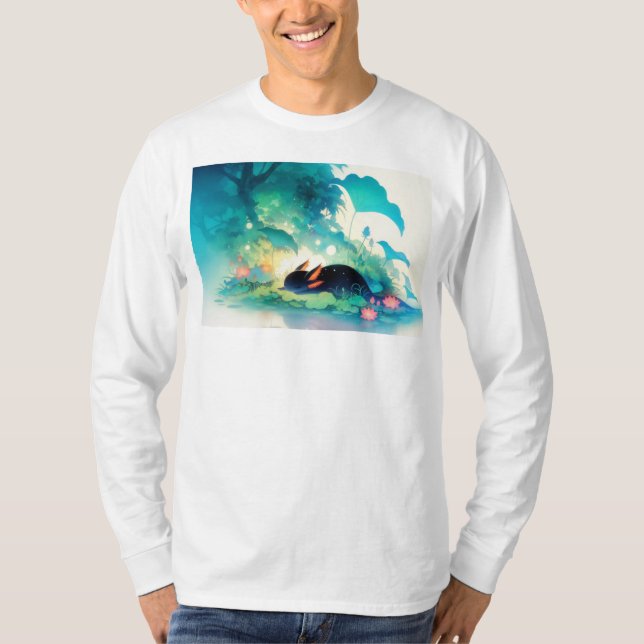 Axolotl Secret Flower Pond Hideaway T Shirt (Framsida)