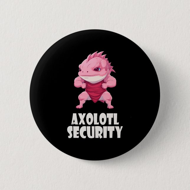 Axolotl Security Funny Muscles Axolotl Cute Hallow Knapp (Framsida)