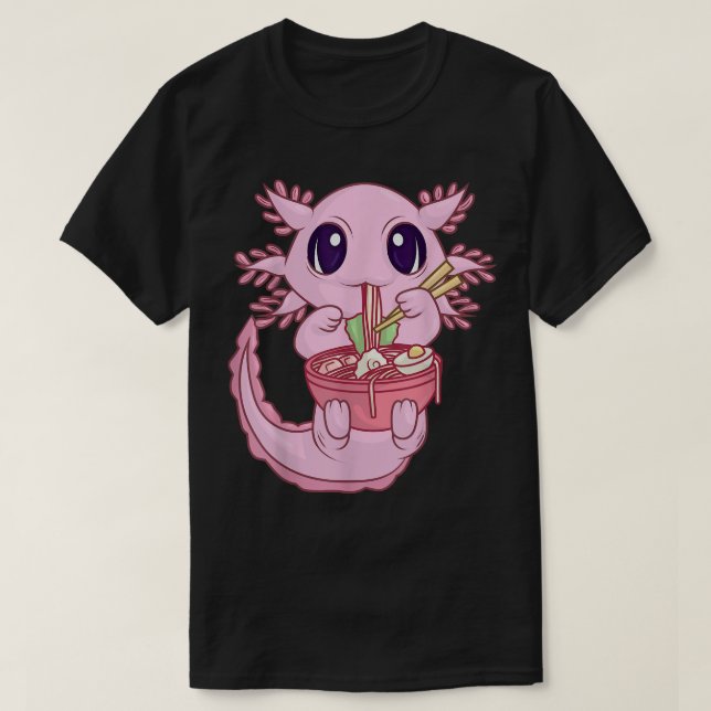 Axolotl Shirt for Women Girls, Anime Kawaii Ramen T Shirt (Design framsida)