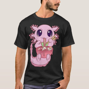 Axolotl Shirt for Women Girls, Anime Kawaii Ramen T Shirt