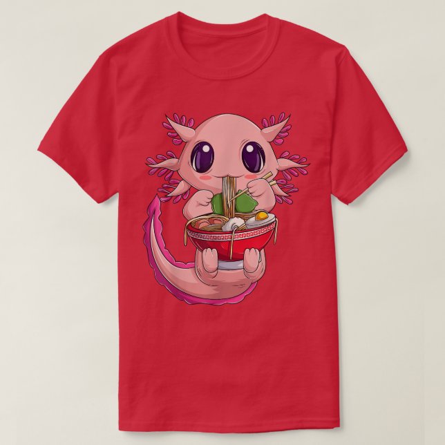Axolotl Shirt for Women Girls, japansk Ramen Nood T Shirt (Design framsida)