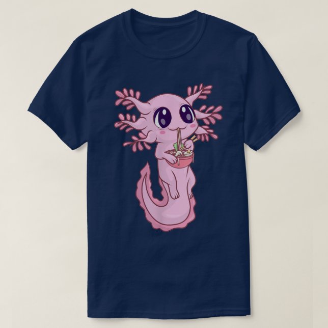 Axolotl Shirt For Women Girls, Kawaii Anime Ramen  T Shirt (Design framsida)