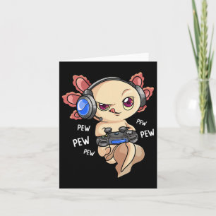 Axolotl Shirt Kids Boys Gamers - Kawaii Video Game Kort