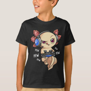 Axolotl Shirt Kids Boys Gamers - Kawaii Video Game T