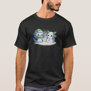 Axolotl Skapar Snö Axolotl Cute Winter Graphic de T Shirt