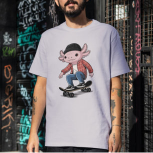 Axolotl Skateboarder Ripper Skater Salamander Kärl T Shirt