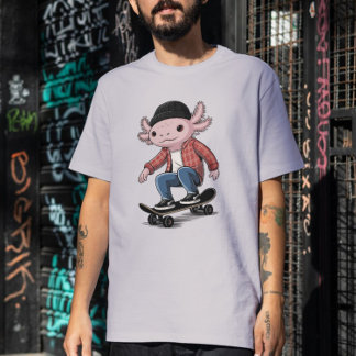 Axolotl Skateboarder Ripper Skater Salamander Kärl T Shirt