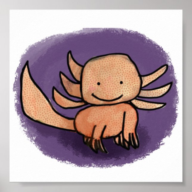 Axolotl Skriv ut Poster (Framsidan)