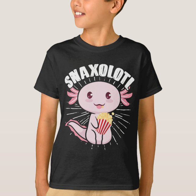 Axolotl Snack Monster Snaxolotl Kawaii T Shirt (Framsida)