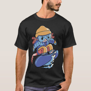 Axolotl Snowboard Cute Snowboard Axolotl För Ki T Shirt