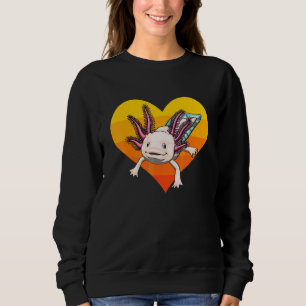 Axolotl Solnedgång Hjärtat Kvinnor Mexikansk Fisk  T Shirt