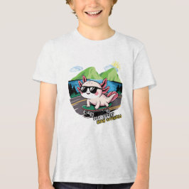 Axolotl som kör på ett skateboard t shirt