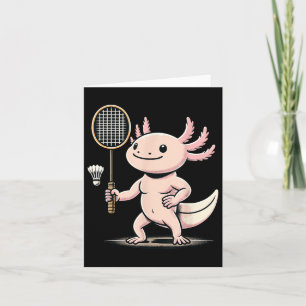 Axolotl som spelar badminton spelare shuttle sport kort