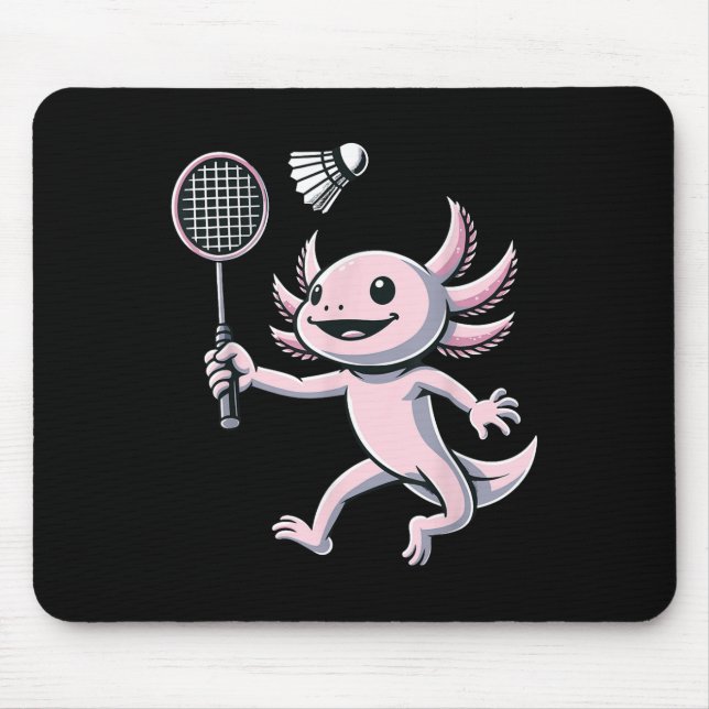 Axolotl som spelar badmintonspelare shuttle sport  musmatta (Framsidan)