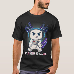 Axolotl som spelar konsollvideospel Gamesolotl Gam T Shirt