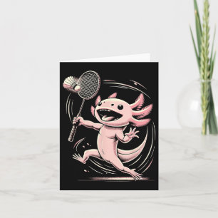 Axolotl spelar Badminton Player Shuttle Sport Kort