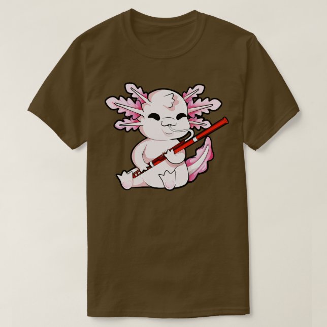 Axolotl spelar basson t shirt (Design framsida)