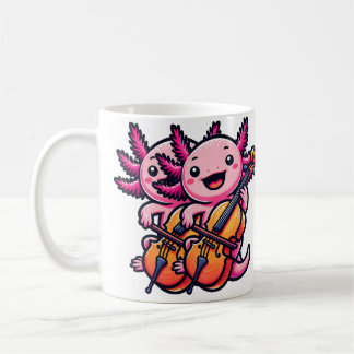 Axolotl spelar cello Axolotls Musiker Musik Kaffemugg