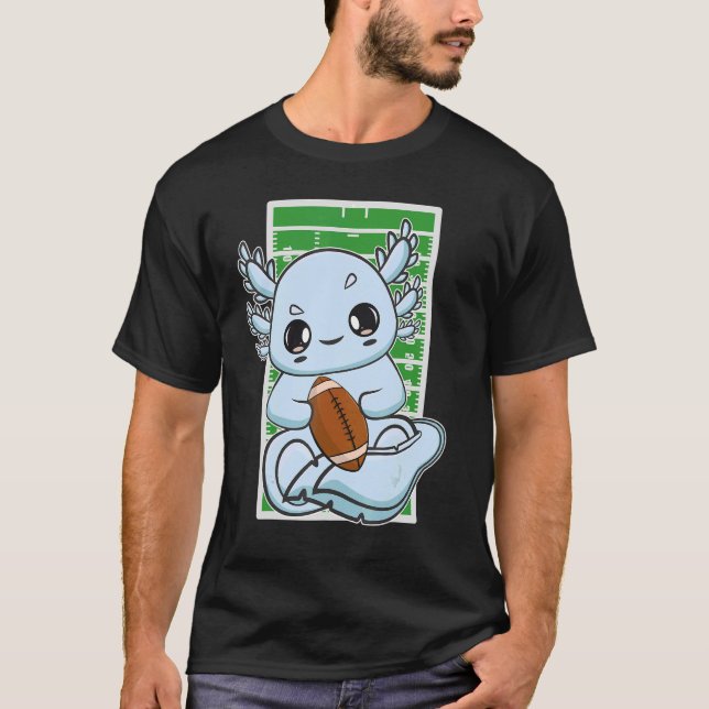 Axolotl spelar fantasy Football for coach Center G T Shirt (Framsida)