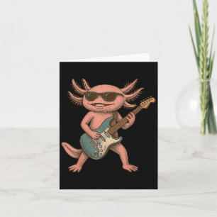 Axolotl spelar gitarr Rock And Roll present män Kv Kort