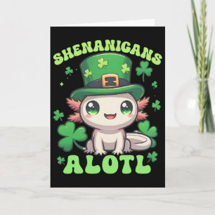 Axolotl St. Patrick's Day bus misär Alotl Kort