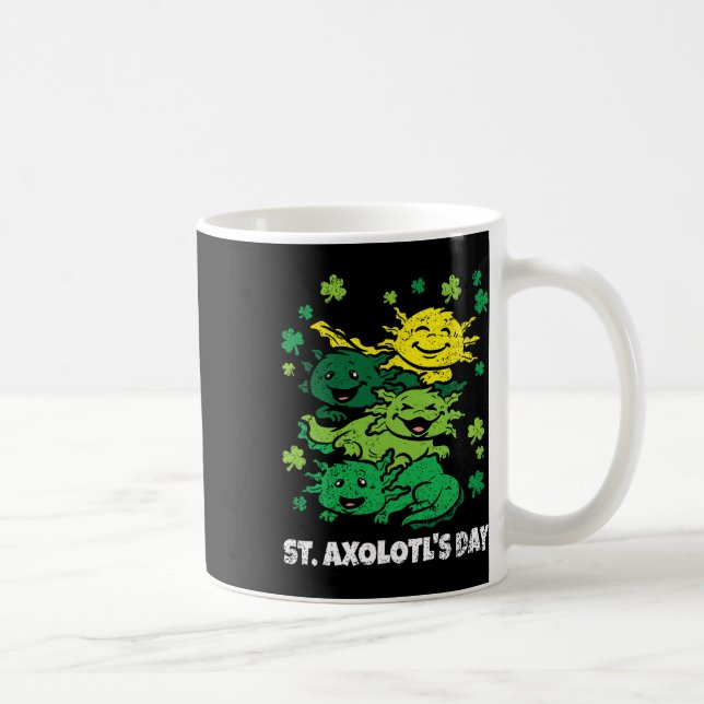 Axolotl St patricks day Cute Animal Shamrock Clove Kaffemugg (Höger)