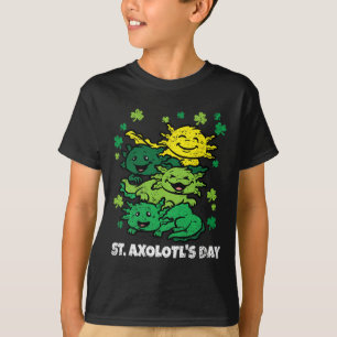 Axolotl St patricks day Cute Animal Shamrock Clove T Shirt
