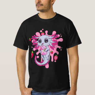 Axolotl Strawberry Mjölk Cute Kawaii Anime Gift Gi T Shirt