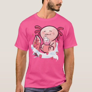 Axolotl Strawberry Mjölk Funny Amphibian Salamande T Shirt