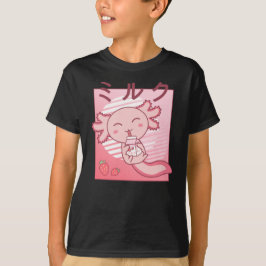 Axolotl Strawberry Mjölk Retro Kawaii Japan Axolot T Shirt