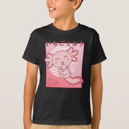 Axolotl Strawberry Mjölk Retro Kawaii Japan Axolot T Shirt