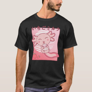 Axolotl Strawberry Mjölk Retro Kawaii Japan Axolot T Shirt