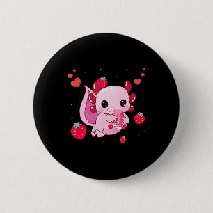 Axolotl Strawberry Mjölk Shake Kawaii Japansk Anim Knapp