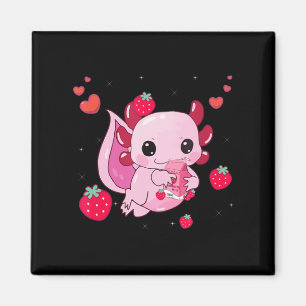 Axolotl Strawberry Mjölk Shake Kawaii Japansk Anim Magnet