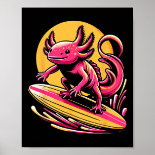 Axolotl Surfing Apparel Surfbräda Surf Surfar För Poster