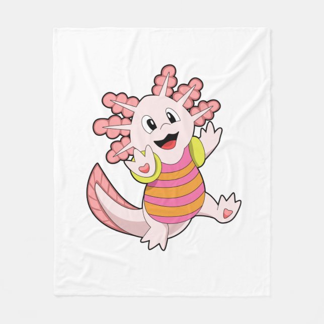 Axolotl Swimming Fleecefilt (Framsidan)