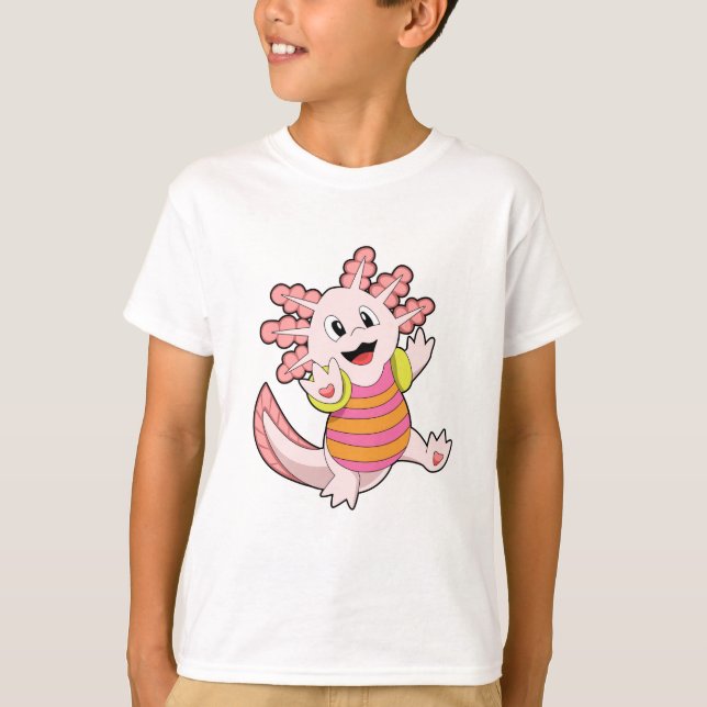 Axolotl Swimming T Shirt (Framsida)