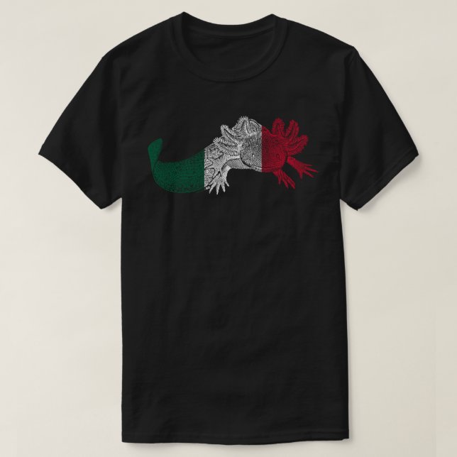 Axolotl T-Shirt - RÖD, VIT & GRÖN - Mexikos flagga (Design framsida)